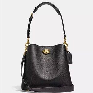 NWT Coach Polished Pebble Leather Willow Bucket